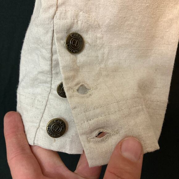 Cathy Daniels Linen Blend Beige Cream Capri High Rise Cropped Ankle Pants - Picture 4 of 11